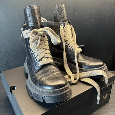 Pre-owned Rick Owens Doc Martins Mega Lace Shoes In Black