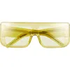 Rick Owens Documenta Flat Top Shield Sunglasses In Yellow
