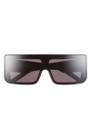 Rick Owens Documenta Square-frame Sunglasses In Black Temple/black Lens
