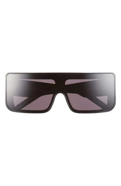 Rick Owens Documenta Shield Sunglasses In Black Temple/black Lens