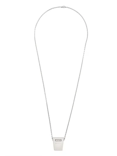 Rick Owens Dog Tag Necklace In Silver