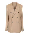 Rick Owens Silk Chiffon Blazer Jackets Beige In Brown