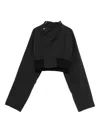 Rick Owens Double-breasted Cropped Jacket In Black