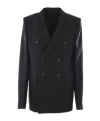 Rick Owens Double-breasted Wool Blazer In Black