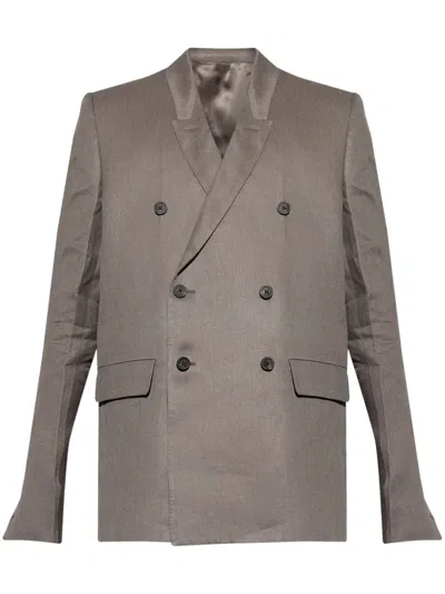 RICK OWENS DOUBLE-BREASTED LINEN BLAZER