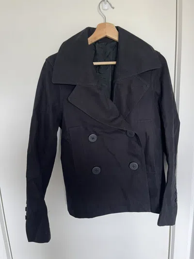 Pre-owned Rick Owens Double Breasted Short Coat In Black