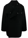 Rick Owens Double-breasted Virgin Wool Coat In Black