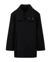 Rick Owens Double-breasted Virgin Wool Coat In Black