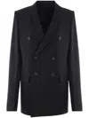 Rick Owens Double-breasted Wool Blazer In Black