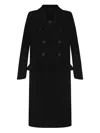 Rick Owens Double-breasted Wool Coat In Black