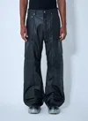 Rick Owens Men Double Cargo Jeans In Black