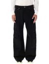 Rick Owens Trousers With Cargo Pockets And Wide Leg In Black
