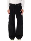 Rick Owens Trousers With Cargo Pockets And Wide Leg In Black