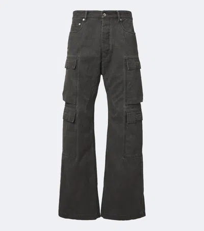 Rick Owens Cotton Wide-leg Cargo Pants In Green