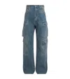 Rick Owens Double Cargo Jeans In Blue