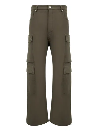 Rick Owens Double Cargo Jeans In Green