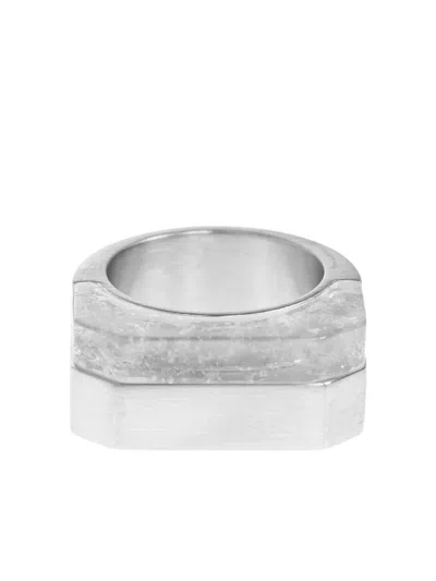 Rick Owens Double Crystal Hollywood Ring In White