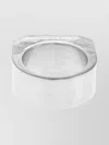 Rick Owens Double Crystal Square Ring In Metallic
