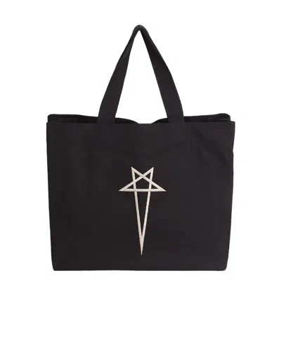 Rick Owens Double Handle Tote Bag In Black