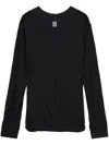 Rick Owens Black Edfu Basic Long Sleeve T-shirt In Black