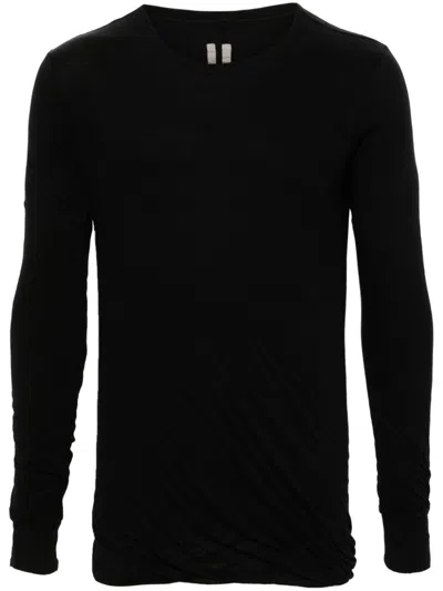 Rick Owens Double Organic Cotton T-shirt In Black