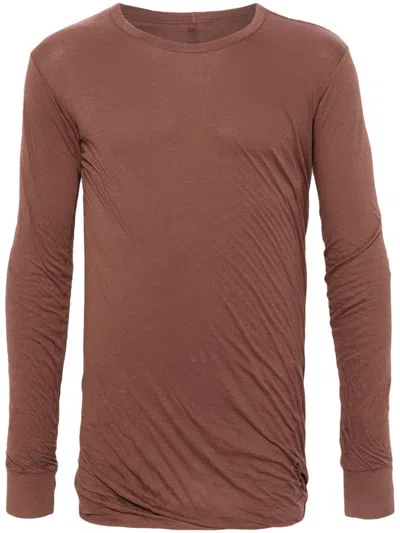 Rick Owens Brown Porterville Rib Long Sleeve T-shirt In 93 Throat