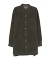 Rick Owens Khaki Concordians Oversized Outershirt In Gray