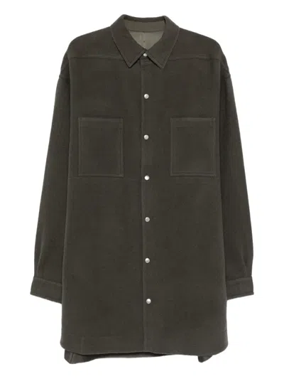 Rick Owens Double-pocket Wool Shirt Jacket In Green