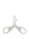 Rick Owens Double-ring Keychain In Metallic