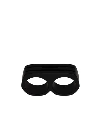 Rick Owens Double Roasting Ring In Black