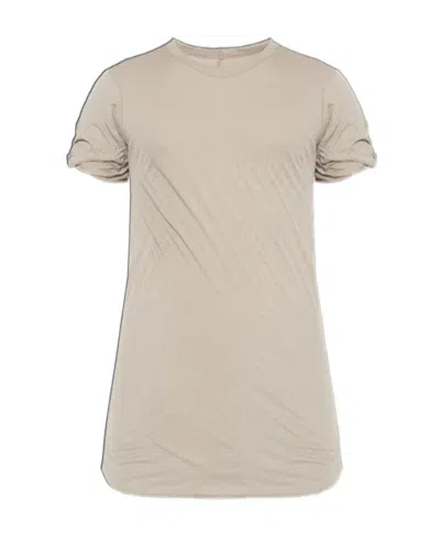 Rick Owens Double Ss Cotton T-shirt In Nude