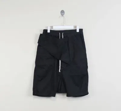 Pre-owned Rick Owens Double-track 16ss Cotton And Linen Diagonal In Black