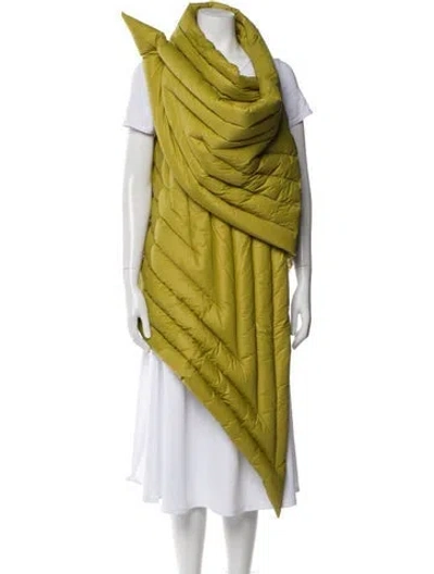 Pre-owned Rick Owens Down Coat In Green