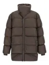 Rick Owens Turtle Zip-front Padded Coat In Brown