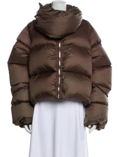 Pre-owned Rick Owens Down Jacket In Brown