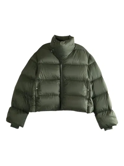 RICK OWENS DOWN JACKET WITH ASYMMETRICAL ZIP