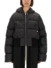 Rick Owens Down Jacket With Hood In Black
