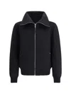 Rick Owens Structured Black Sports Jacket With Ribbed Details And Matte Finish In Black