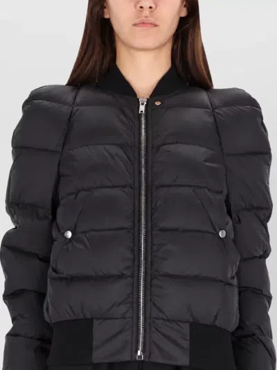 Rick Owens Down Puffer Bomber Jacket In Black