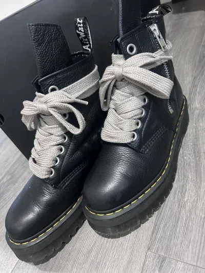 Pre-owned Rick Owens Dr Martens X  1460 Jumbo Lace Boot In Black
