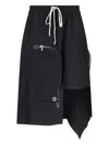 Rick Owens Womens  Drawstring-waist High-rise Wool Maxi Skirt In Black