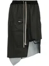 Rick Owens Porterville Multi-pocket Dracca Skirt With Asymmetrical Cut In Black