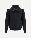 Rick Owens Black Rain Bomber Jacket With High Neck And Functional Pockets In Black