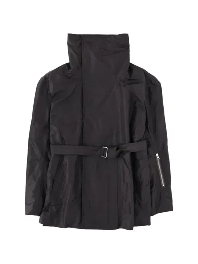 Rick Owens Dracucaban Belt Coat In Black