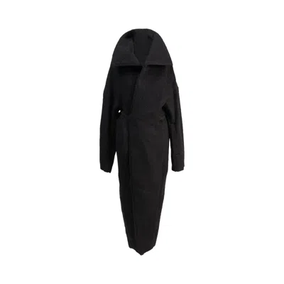 Pre-owned Rick Owens Dracucollar Belted Coat 'black' | Women's Size 42