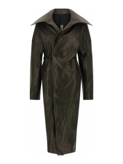 RICK OWENS DRACUCOLLAR BELTED COAT