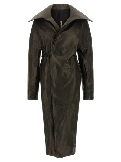 RICK OWENS DRACUCOLLAR BELTED COAT