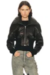 Rick Owens Dracucollar Cropped Jacket In Black
