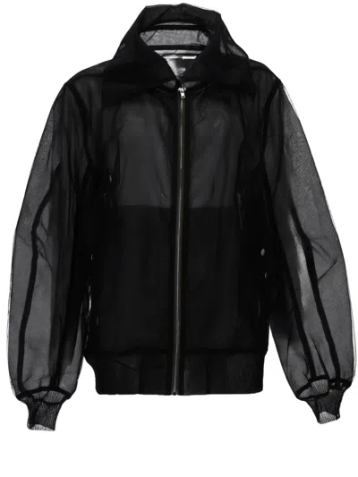 Rick Owens Black Transparent Shirt Collar Jacket