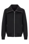 Rick Owens Black Rain Bomber Jacket With High Neck And Functional Pockets In Black